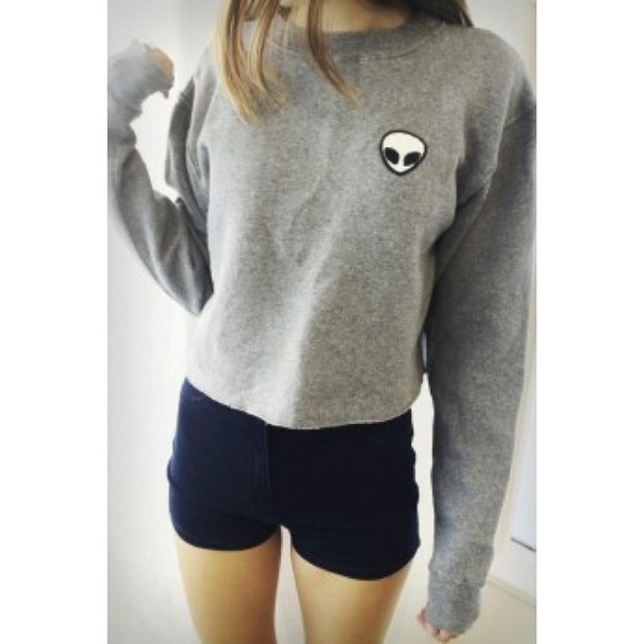 Brandy Melville Nancy gray alien sweater