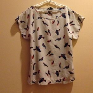 Bird and feather top