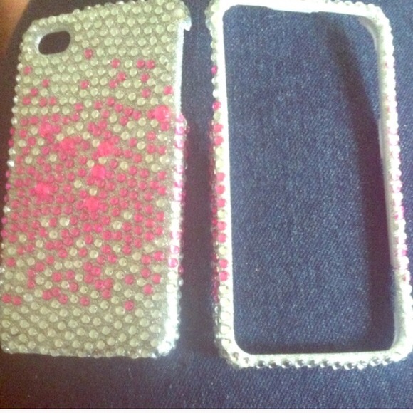 Pink and silver Iphone 4 case