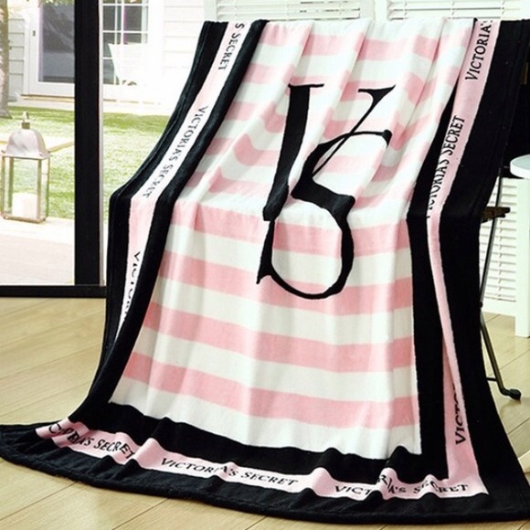 BUNDLE Two VS Blankets pink stripe and Black&white