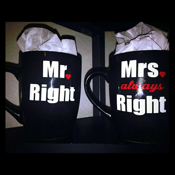 Mr. Right & Mrs. Always Right coffee mugs