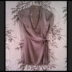 Satin Printed wrap Top