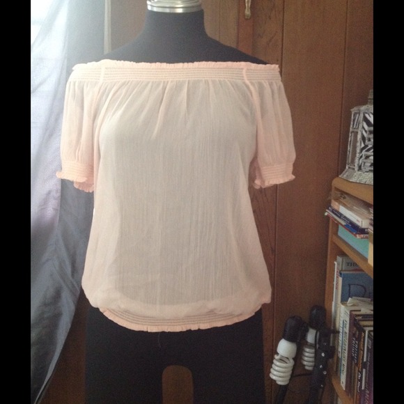 Cute peach off the shoulder top