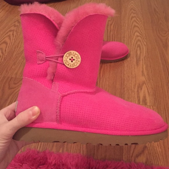 Hot Pink Short Button UGGs