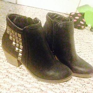 Black stud booties