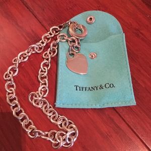 Authentic Tiffany & Co Silver Heart Tag Necklace