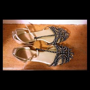 Studded Two-Tone Maryjane Flats