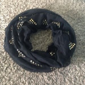 Black and Gold Stud Infinity Scarf