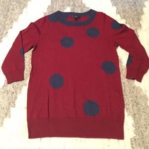 J. Crew Polka Dot Crewneck Sweater