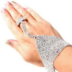 Beautiful clear crystal glove