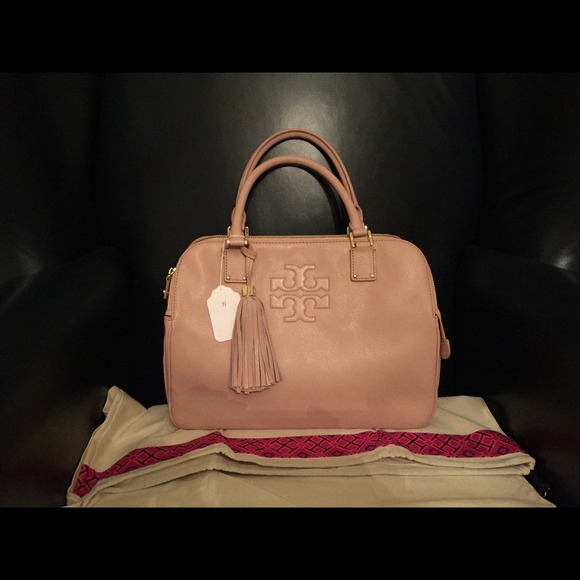 Tory Burch Triple Zip Satchel; Porcelain Pink