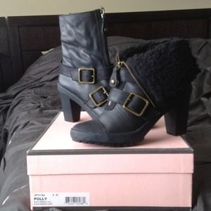 Juicy Couture Polly Leather and Faux Fur Boots