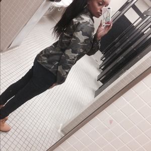 Camo Button Down Top