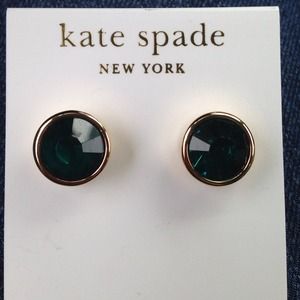 Kate spade gold and Huntergreen earrings