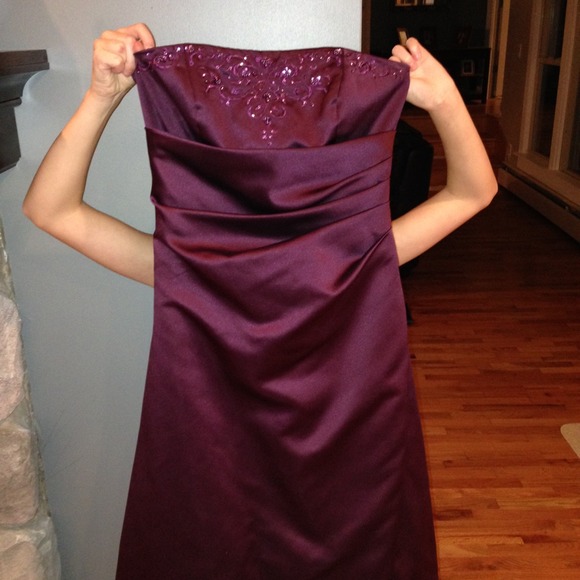 David's bridal plum colored gown