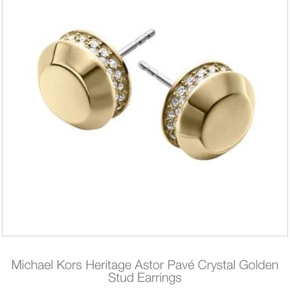 Michael kors gold & crystal earrings