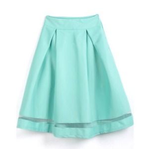 Teal blue midi skirt
