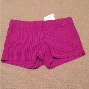 Jcrew pink and navy striped shorts