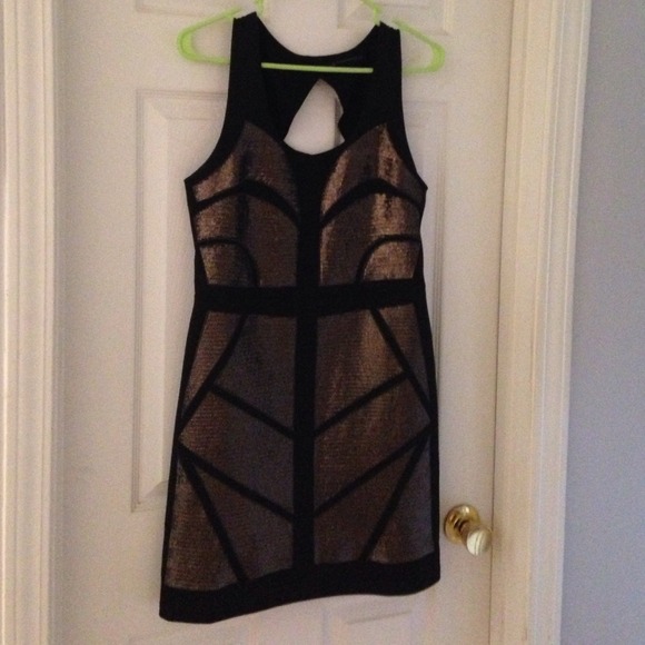Black sequined front dress
