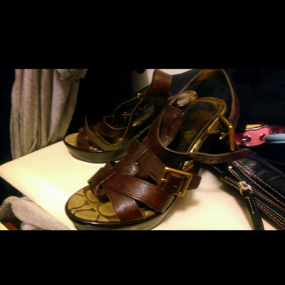 Brown coach pumps