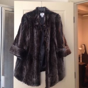 Worthington, woman's faux leopard fur coat
