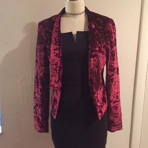 Burgundy Crushed Velvet Blazer