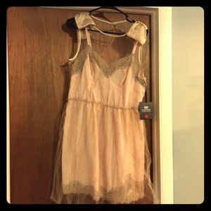 Vintage Inspired Beige/Light Peach Dress