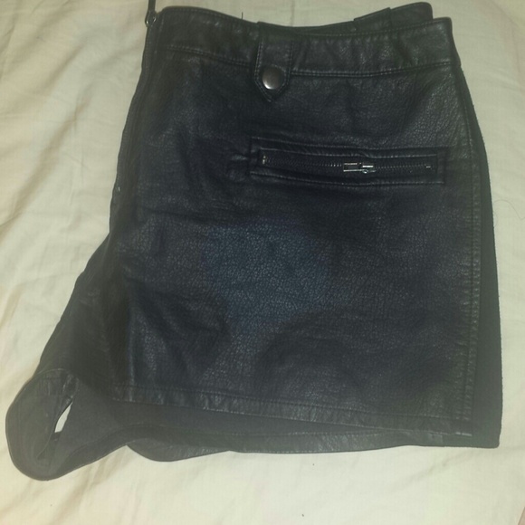 Black pleather shorts