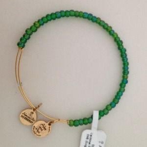 Alex & Ani gold & green bracelet