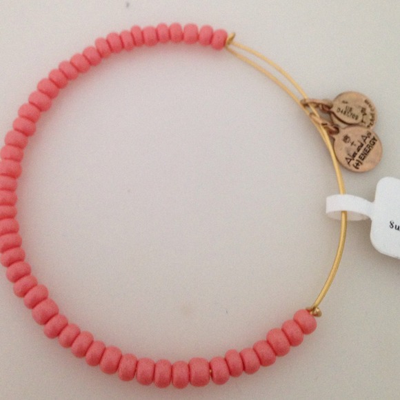 Alex & Ani Gold and peach bead bracelet