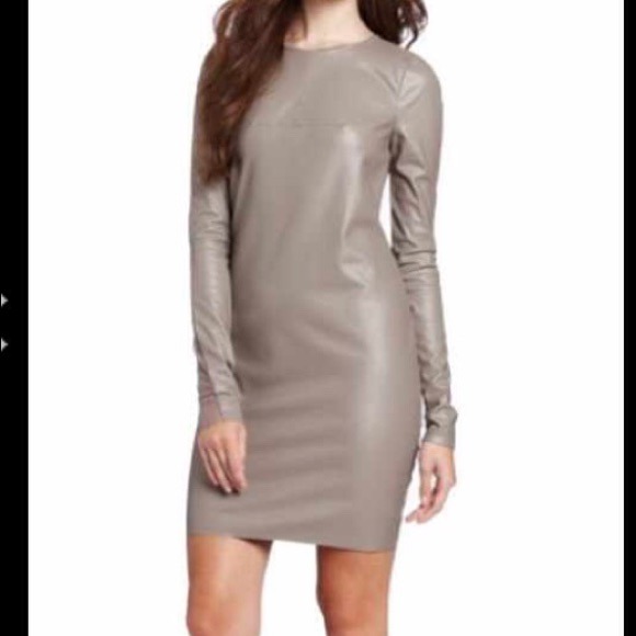 BCBG Mesh back faux leather dress