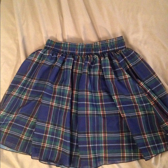 American Apparel Plaid Chiffon Skirt