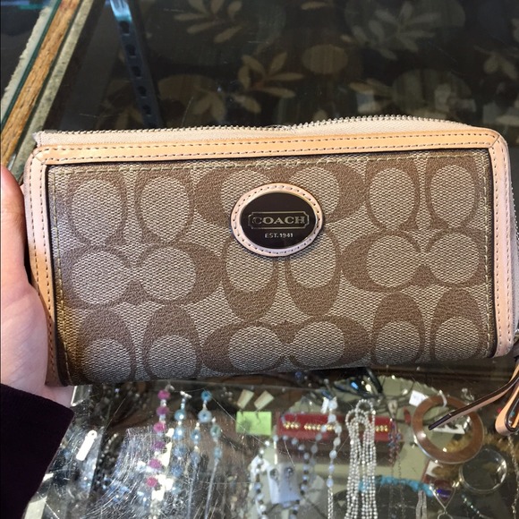 Tan coach wallet