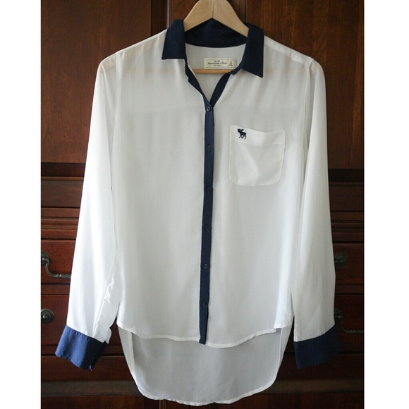 A&F Sheer Long-sleeved Button-up