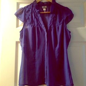 Sheer dark blue top