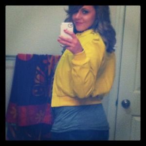 Yellow Faux leather jacket