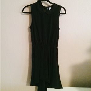 Everyday Black Open Back Slit Dress