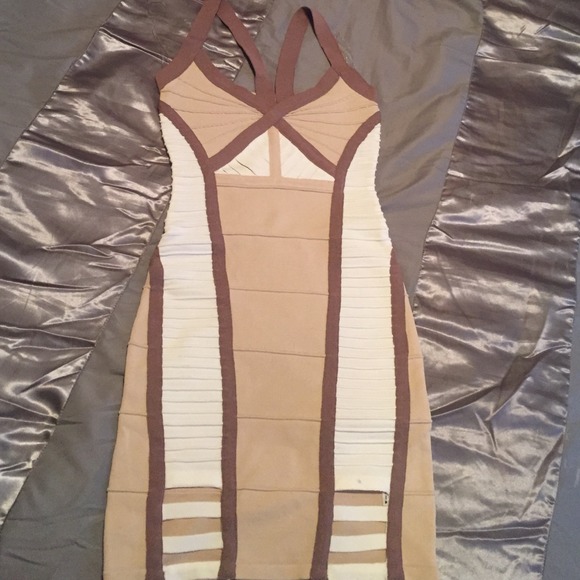 Cream & White Bandage Dress