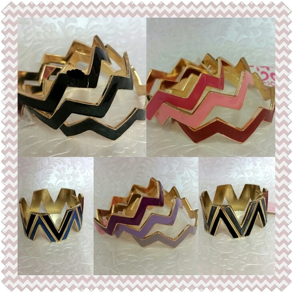 NEW! CHEVRON BANGLES - Picture 1 of 4