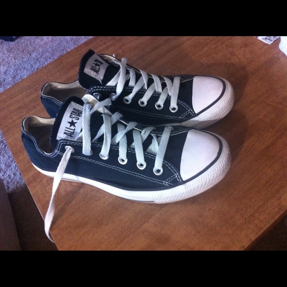 Converse , size 9 women's, and 7 in men's.