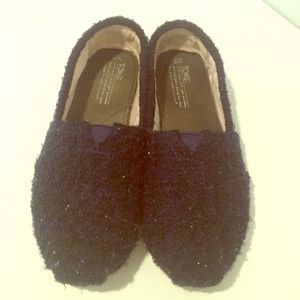 Sparkly Navy blue tweed TOMS