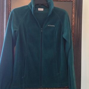 Emerald green Columbia full zip fleece jacket