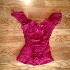 Gorgeous Red Lace Fitted Top