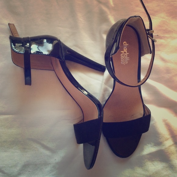 Black ankle strap heels
