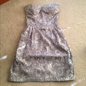 Silver lace dress