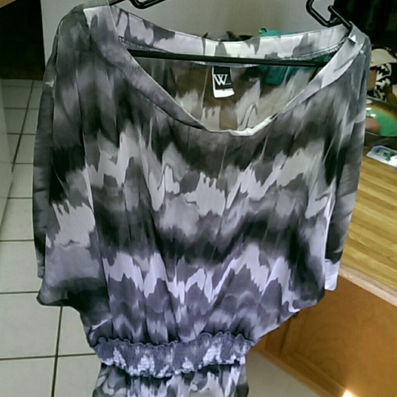👍 NWT W Swim cover-up grey/black/white - Picture 3 of 4