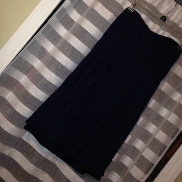 Sweetheart neckline navy blue dress - Picture 1 of 2