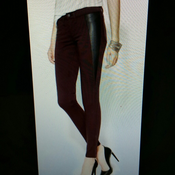 Rag and bone skinny jeans with faux leather