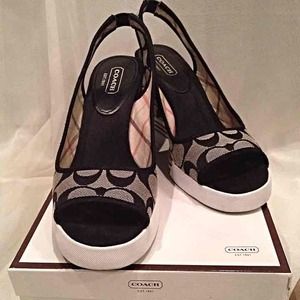 Coach Sydney Cotton/Twill Wedges