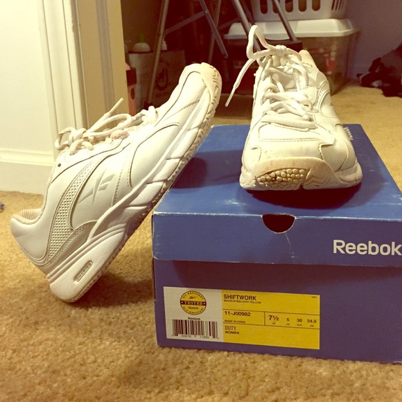 White Reebok Oil/Slip Resistant Shoes